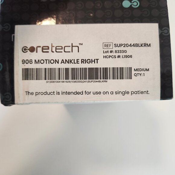 Coretech 906 Motion Ankle Brace by Vive Health Right Medium SUP2044BLKRM NEW NIB - Picture 6 of 7